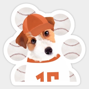 Jack Russell Baseball Lover Sticker